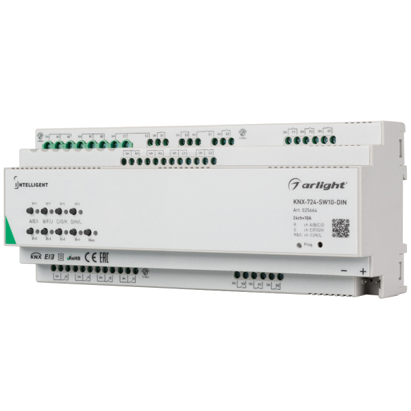 INTELLIGENT ARLIGHT Релейный модуль KNX-724-SW10-DIN (BUS, 24х10A) (ARL, -)