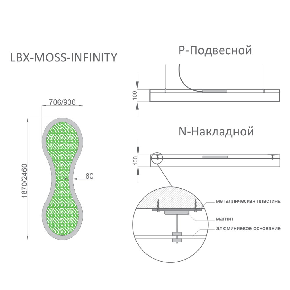 Светильник RVE-LBX-MOSS-INFINITY-1870 Символ 