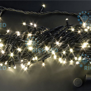 Светодиодная гирлянда Rich LED Нить 20 м, 220В, подключается контроллер, соединяемая, черный провод, теплая белая, RL-T20C2-B/WW