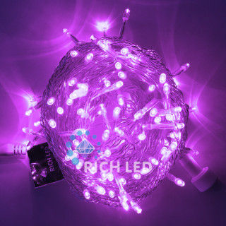 Светодиодная гирлянда Rich LED Нить 10 м, 220В, соединяемая, постоянного свечения, прозрачный провод, фиолетовая, RL-S10C-220V-T/V