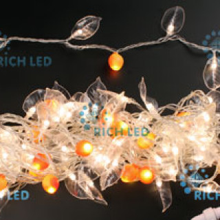 Светодиодный декор-флора Rich LED, 10 м, 220В, постоянного свечения, прозрачный провод, теплый белый, RL-S1T10C-T/WW
