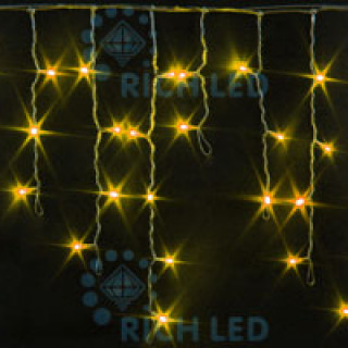 Светодиодная бахрома Rich LED 3х0.5 м прозрачный провод, желтая, RL-i3*0.5-T/Y