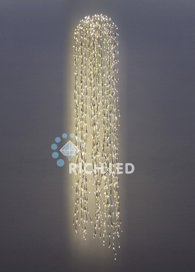 Светодиодные Дреды Rich LED мерцающие, черный провод, теплый белый, RL-DR2.4F-B/WW