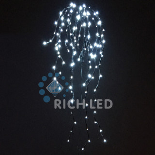 Светодиодные Дреды Rich LED соединяемые, 1.5 м, черный провод, белый, RL-DR1.5-B/W