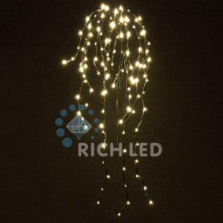 Светодиодные Дреды Rich LED соединяемые, 1.5 м, черный провод, теплый белый, RL-DR1.5-B/WW