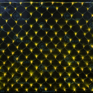 Светодиодная сетка Rich LED 2*1.5м, прозрачный провод, желтая, RL-N2*1.5-T/Y