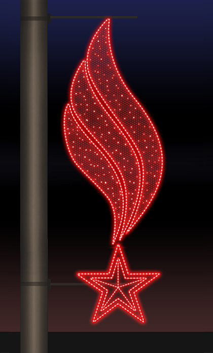 Светодиодная консоль 9 Мая, Звезда и пламя 3, Rich LED, красная, RL-KN-9-1-R-dR