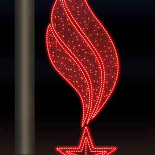 Светодиодная консоль 9 Мая, Звезда и пламя 3, Rich LED, красная, RL-KN-9-1-R-dR