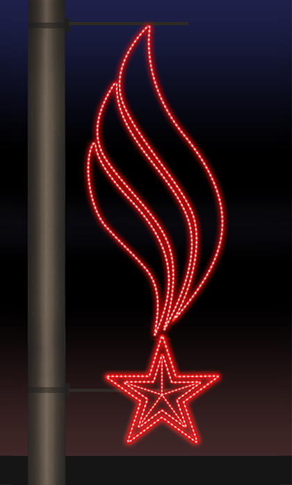 Светодиодная консоль 9 Мая, Звезда и пламя 3, Rich LED, красная, RL-KN-9-1-R