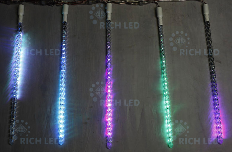 Светодиодные тающие сосульки Rich LED, 10 шт. по 50см, RGB, RL-MT10*0.5C-12V-W/RGB