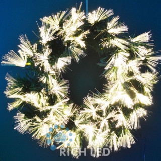 Рождественский светодиодный венок Rich LED хвойный, 40 см, RL-CW40-WW