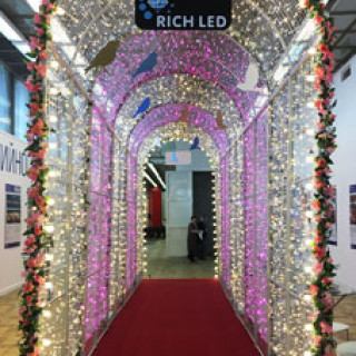 Светодиодный туннель Rich LED, 2*4 м, L=2 м, мерцающий, теплый белый