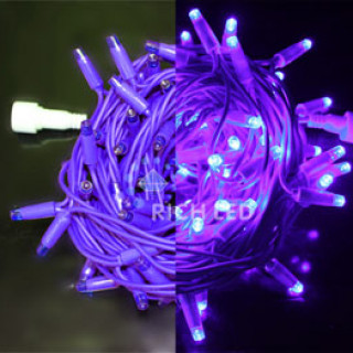 Светодиодная гирлянда Rich LED Нить 10 м, 220 В, герметичный колпачок, IP 65, постоянного свечения, соединяемая, двойная изоляция фиолетовая, фиолетовый, RL-S10C-220V-C2V/V