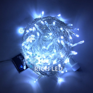 Светодиодная гирлянда Rich LED Нить 10 м, 24В, постоянного свечения, прозрачный провод , соединяемая, белая, RL-S10C-24V-T/W