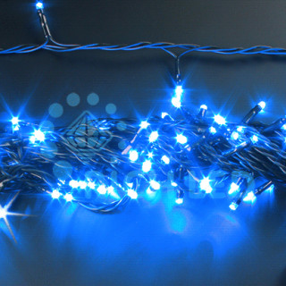 Светодиодная гирлянда Rich LED Нить 10 м, 24В, мерцающая, соединяемая, черный провод, синяя, RL-S10CF-24V-B/B