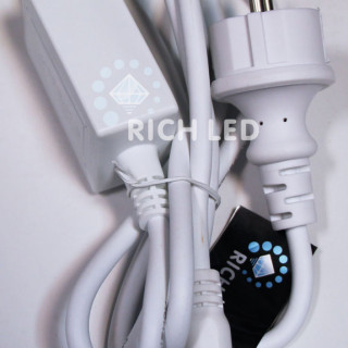 Блок питания для изделий Rich LED с постоянным свечением. 2А. Для соединения до 10 шт., белый RL-220AC/DC-2A-W