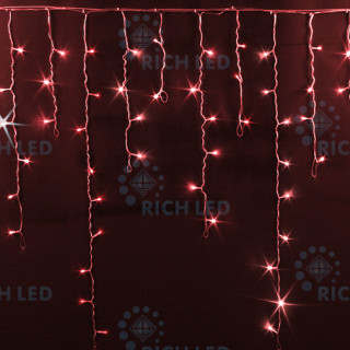 Светодиодная бахрома Rich LED 3x0.9 м МЕРЦАЮЩАЯ, IP65, герметичный колпачок белый провод, красная, RL-i3*0.9F-CW/R