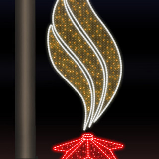Светодиодная консоль 9 Мая, вечный огонь, пламя 3, Rich LED, тепло белый-красный, RL-KN-9-9-WWR-dYR