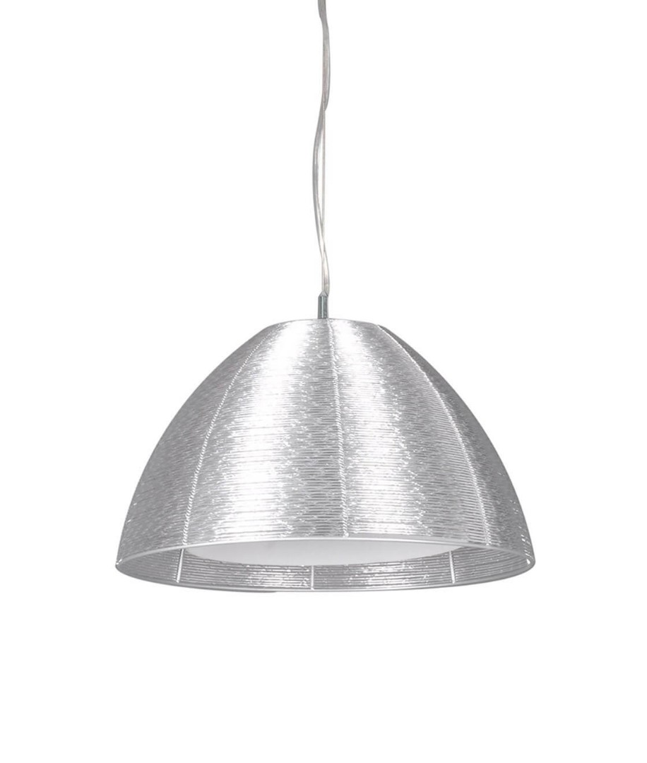Светильник подвесной HB6001 silver aluminum+milk glass