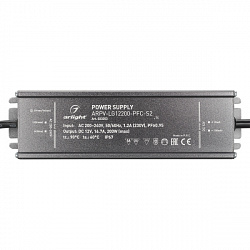 Блок питания ARPV-LG12200-PFC-S2 (12V, 16.7A, 200W) (ARL, IP67 Металл, 5 лет)