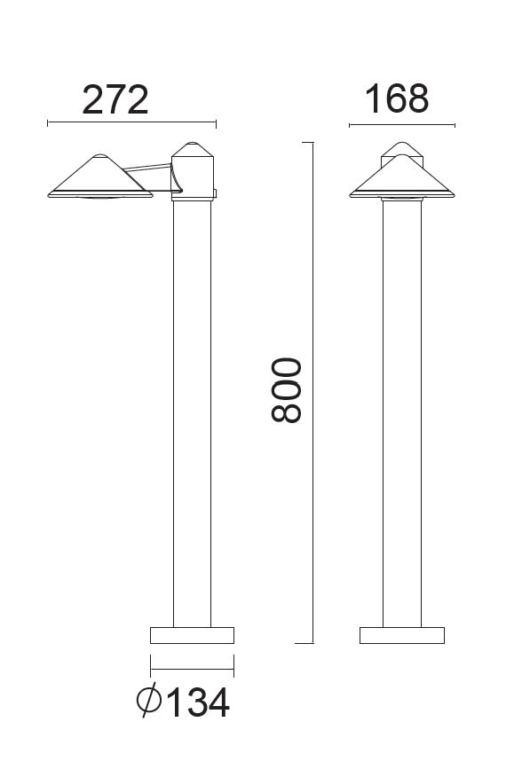 Садово-парковый светильник серии CONE W11876N3-800