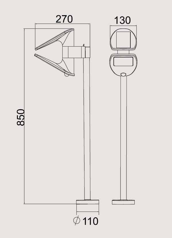 Садово-парковый светильник серии SOLAR P 9011-850