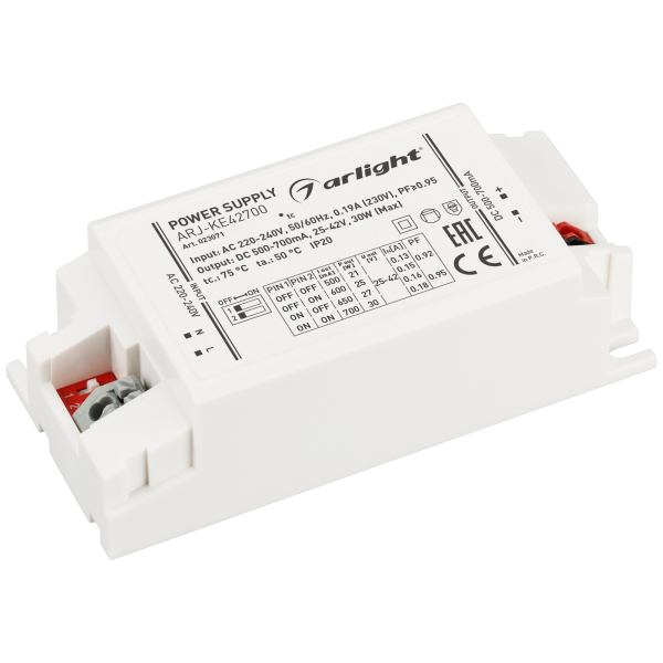 Блок питания ARJ-KE42700 (30W, 500-700mA, PFC) (ARL, IP20 Пластик, 5 лет)