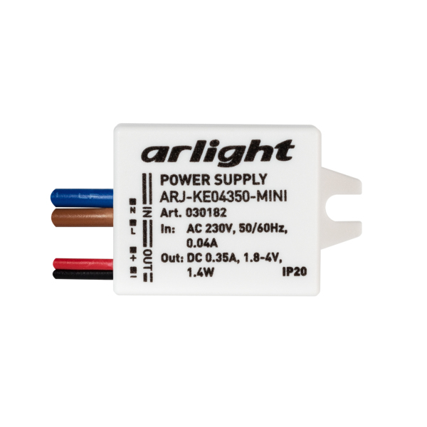 Блок питания ARJ-KE04350-MINI (1.4W, 350mA) (ARL, IP20 Пластик, 5 лет)