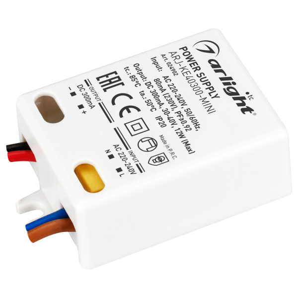 Блок питания ARJ-KE40300-MINI (12W, 300mA, PFC) (ARL, IP20 Пластик, 5 лет)