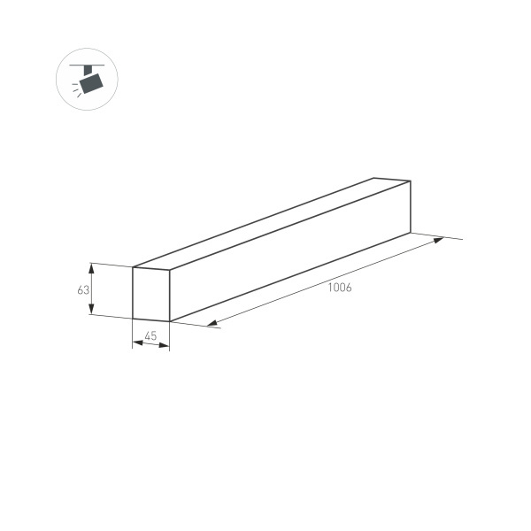 Трек MAG-TRACK-4563-1000 (WH) (ARL, IP20 Металл, 3 года)