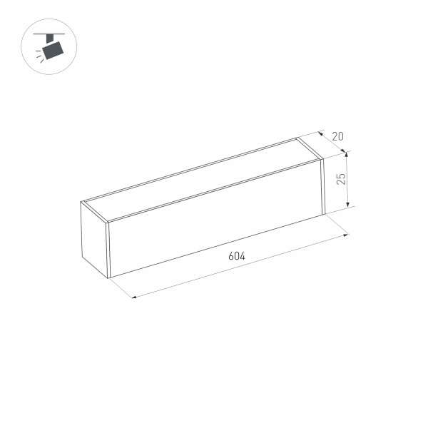 Светильник MAG-FLAT-25-L600-18W Day4000 (BK, 100 deg, 24V) (ARL, IP20 Металл, 3 года)