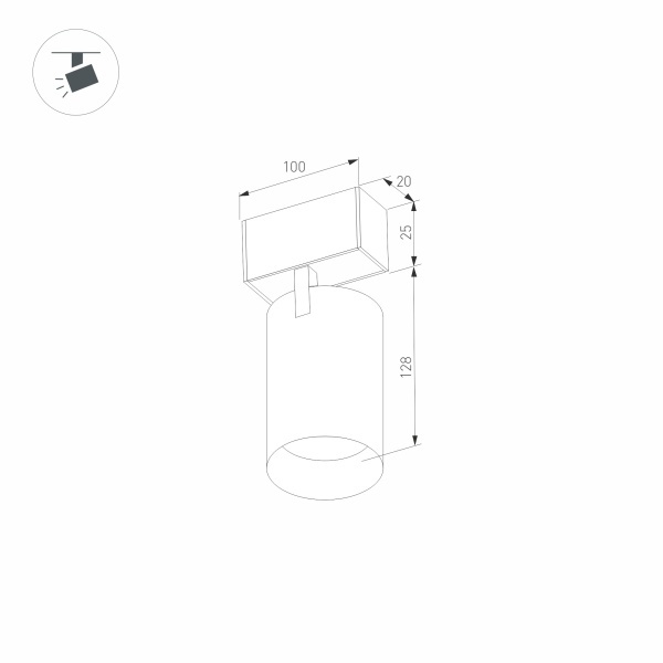 Светильник MAG-SPOT-25-R120-12W Day4000 (BK, 30 deg, 24V) (ARL, IP20 Металл, 3 года)